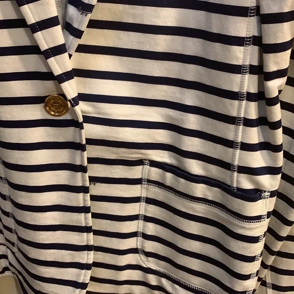 Lilly Pulitzer Navy and Cream Striped Blazer - Picture 4 of 7